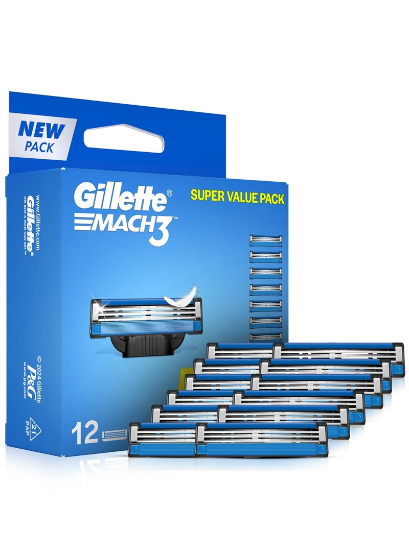 Gillette Mach3 Razor Blade Refills – 12 Cartridges | Smooth & Comfortable Shave with Triple Blade Technology - Image 2